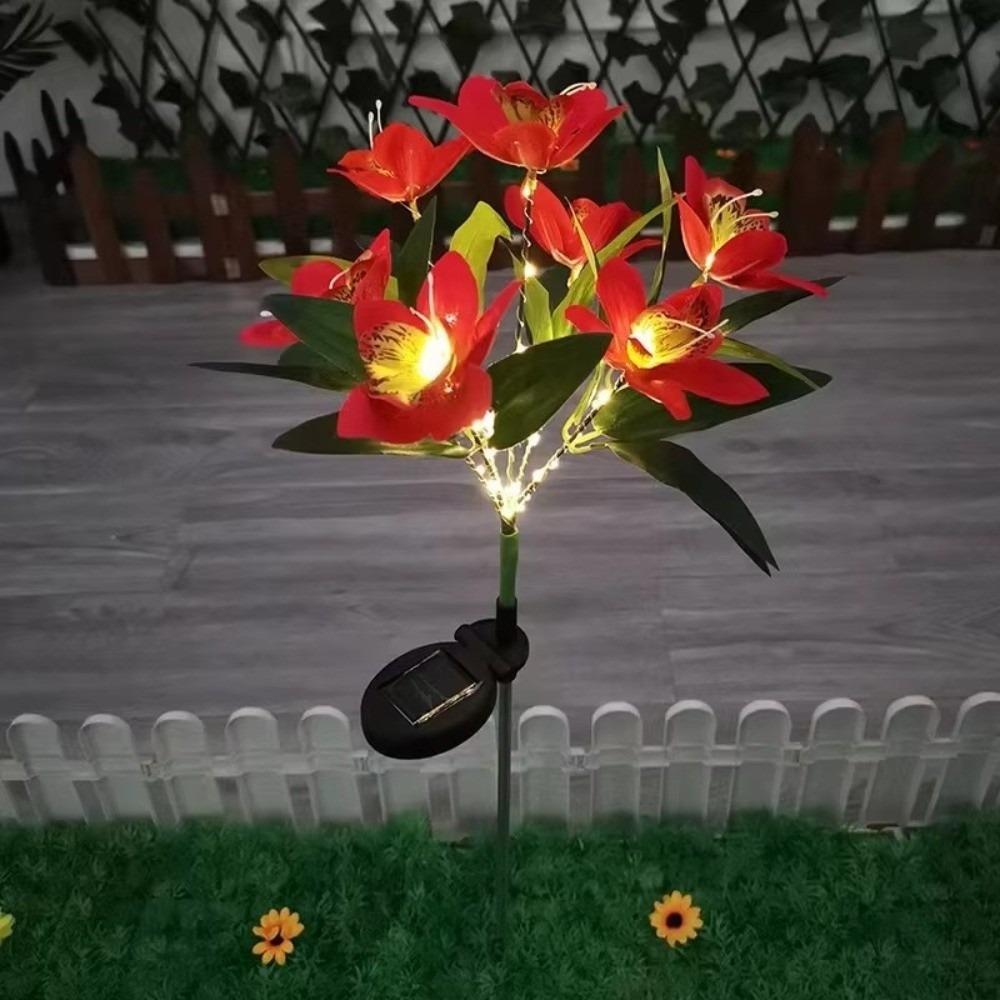 Orchid Design Solar Orchid Ground Light LED Light Holiday Garden Lamp Wedding Party