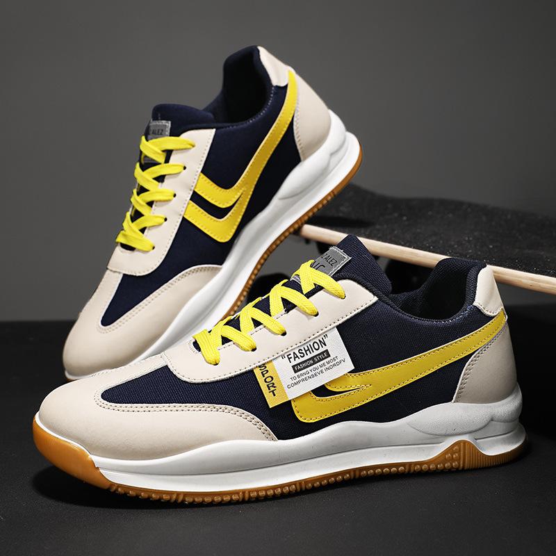New Spring Men's Shoes Breathable Lightweight Thick-soled Color-blocking Casual Shoes for Young Outdoor Trendy Sports Shoes for Men