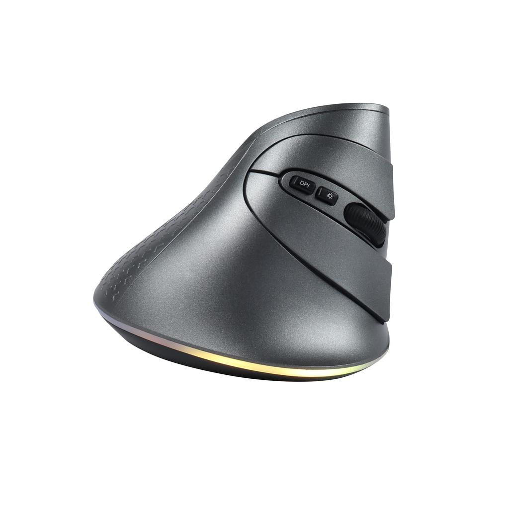 USB Wireless Bluetooth Rechargeable Vertical 7 Vertical Compatible with iOS 13 and and Microsoft Gray 2.4GHz 5.1 Mouse, Quiet, Buttons, Ergonomic,