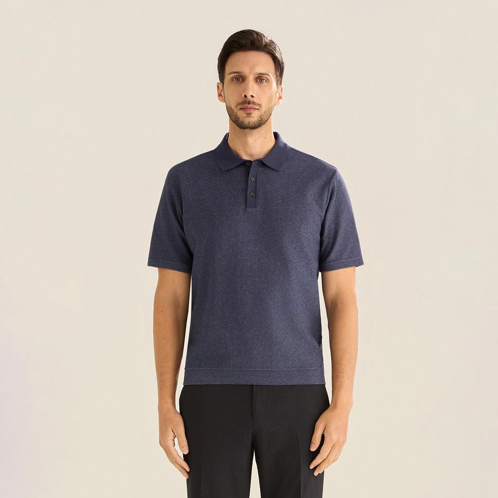 FERRAROMILANO Two-Tone Collared Knit Blue (Am0Gtsy25143)