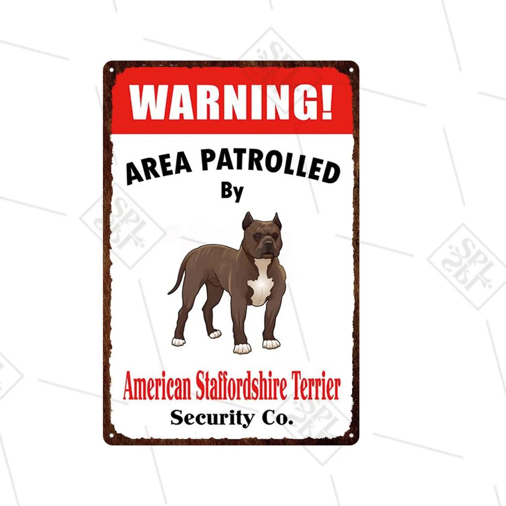 Akita Corgi Dog Breed Metal Sign Beware Of The Dog Warning Sign Pet Shop Wall Decoration Family Doorplate Vintage Tin Plaque