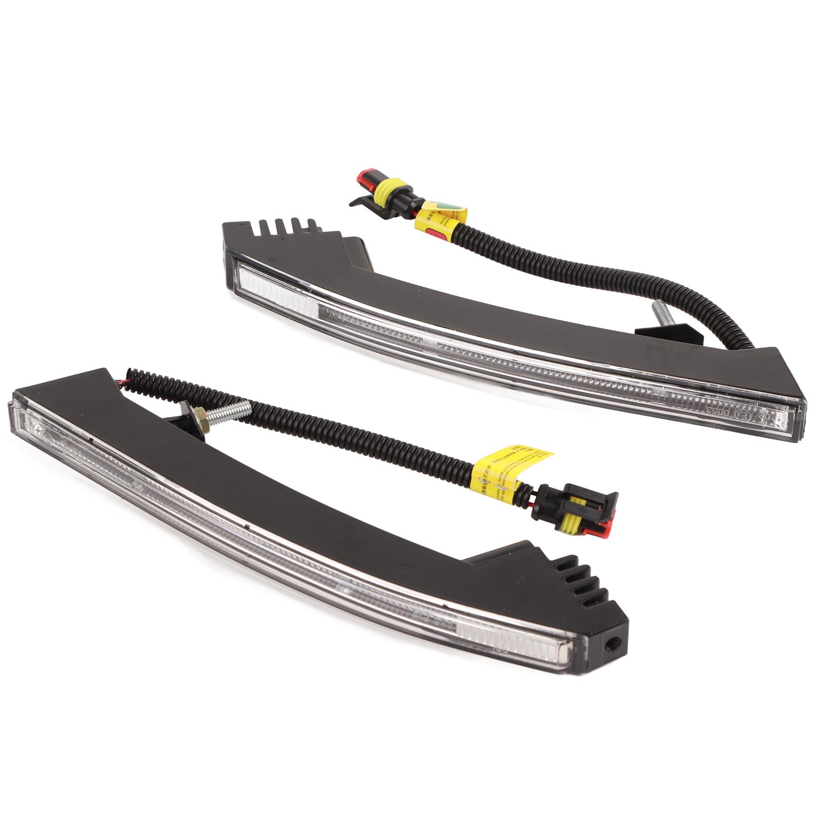 

2pcs Car Daytime Running Light LED White Yellow Front Bumper Turn Signal Lamp Universal