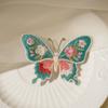 2pcs Heat Transfer Flower Patches Embroidery Design Butterfly Patches  For Clothing Accessories