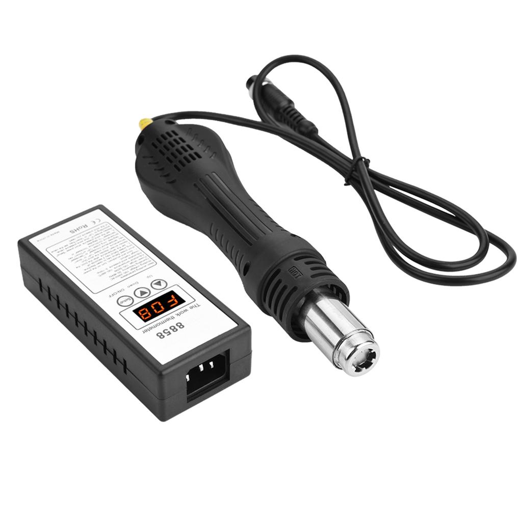 8858 Intelligent LED Digital Hot Air Gun Heat Gun Rework Station with 3 Nozzles