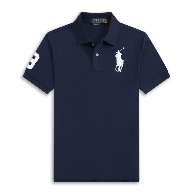 Camisa Polo Masculina com Bordado Big Pony Verão Manga Curta Camiseta Business