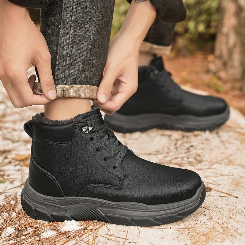 New outdoor sports men's shoes snow boots men's winter fleece thickened warm thick sole height anti-ski floor shoes