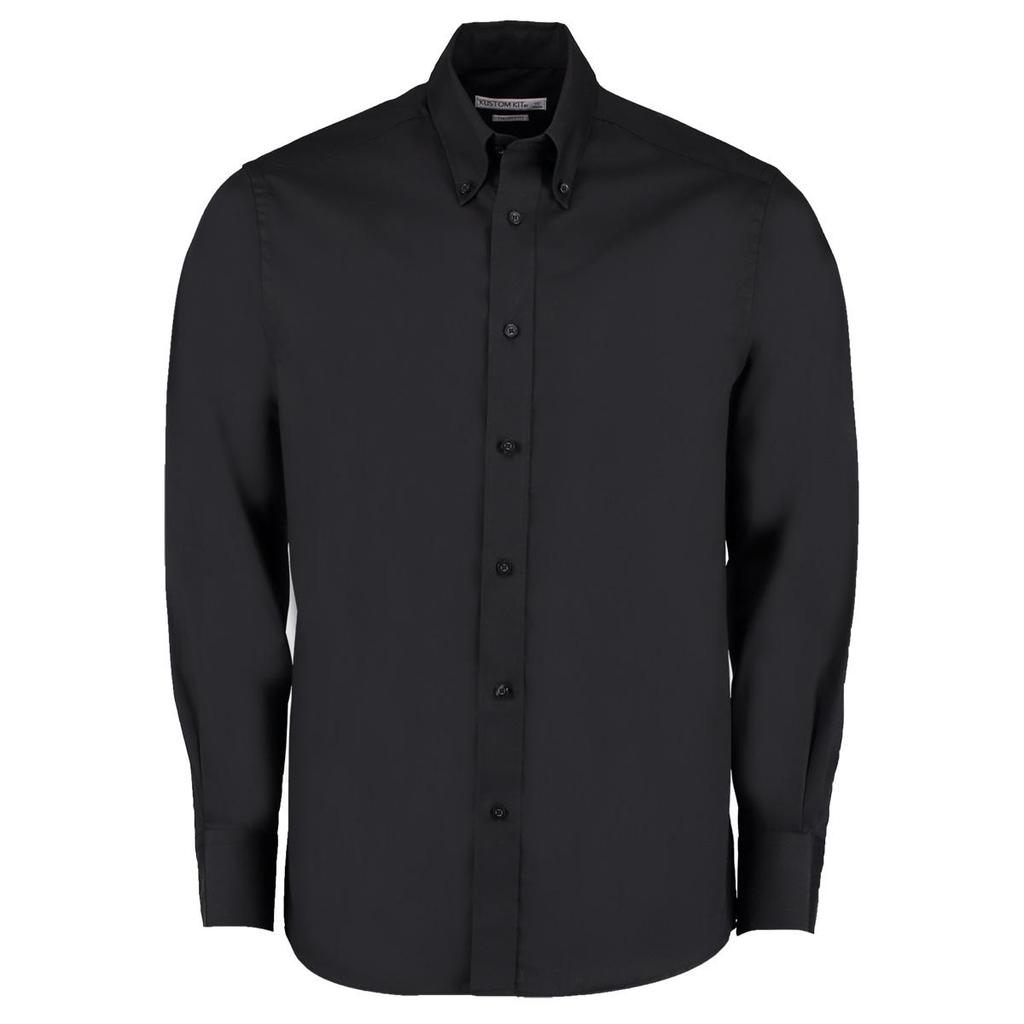 Kustom Kit Mens Tailored Fit Long Sleeved Business Shirt