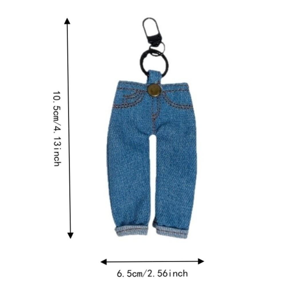Creative Mini Denim Jeans Pen Holder Skirt Stationery Pouch Cute Keychain Student