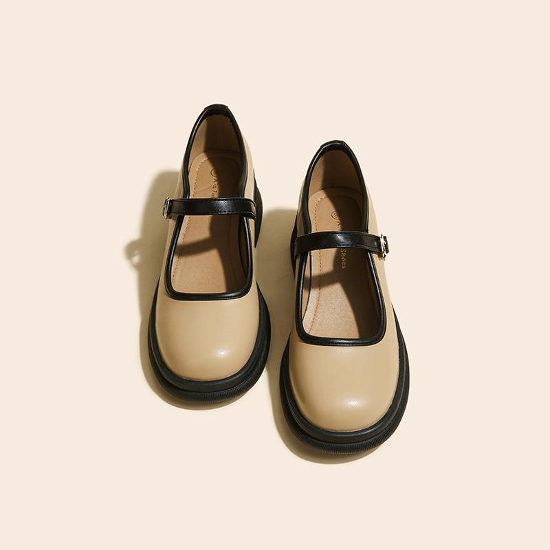 

Q1-7 туфли-лодочки в цветовой гамме, новые всесезонные, для работы, французские, с открытым подъемом, на платформе, на толстом каблуке, женские туфли, британские маленькие кожаные туфли 35