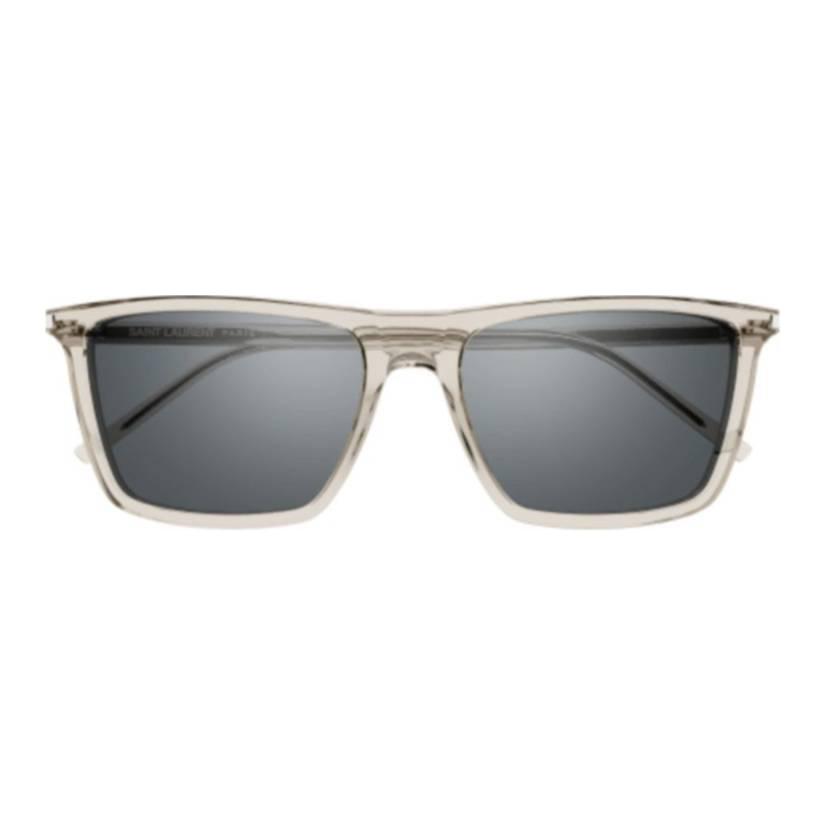 Saint Laurent Mirror Leg Letter Irregular Shape Sunglasses Men Sunglasses Beige SL668003