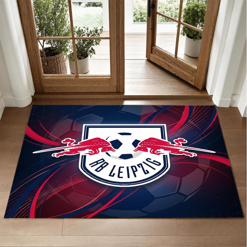 RB Leipzig Football Design Crystal Velvet Rug Soft Decorative Mat for Bedroom Entrance