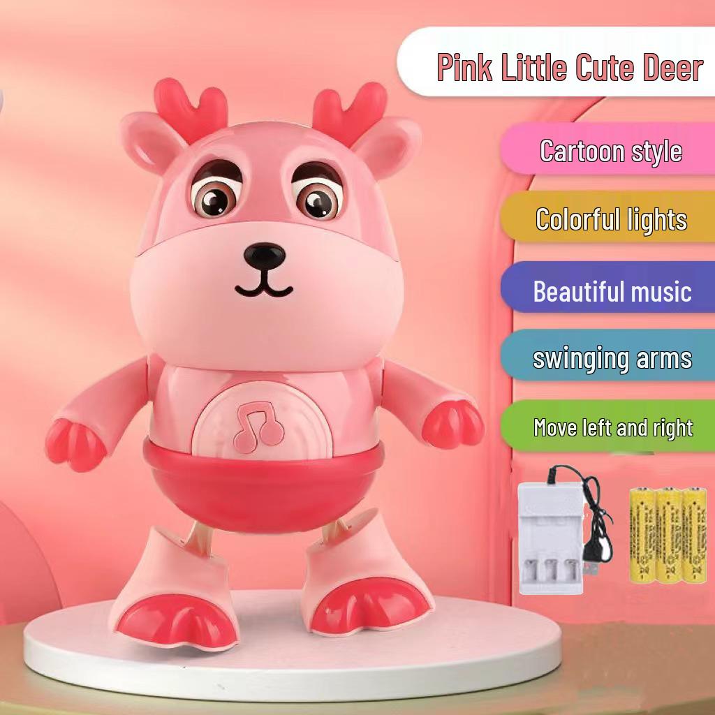 Electric Deer Toy with Sound, Light, Swinging, and Winking Eyes - Children's Toy Inspired by TikTok.