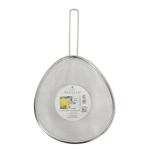 PEARL METAL Stainless Steel Scooping Strainer with Handle, Basis Line, HC-414