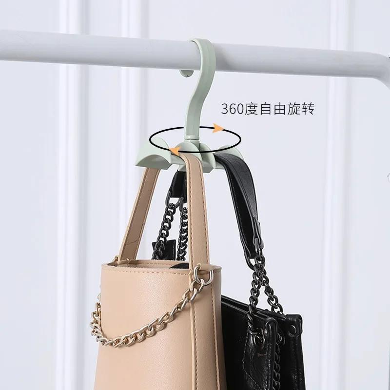 New Rotation Storage Rack Bag Scarf Wardrobe Clothing Handbag Storage Rod Storage Hanger Hook Purse Hanging Rack Holder Hook