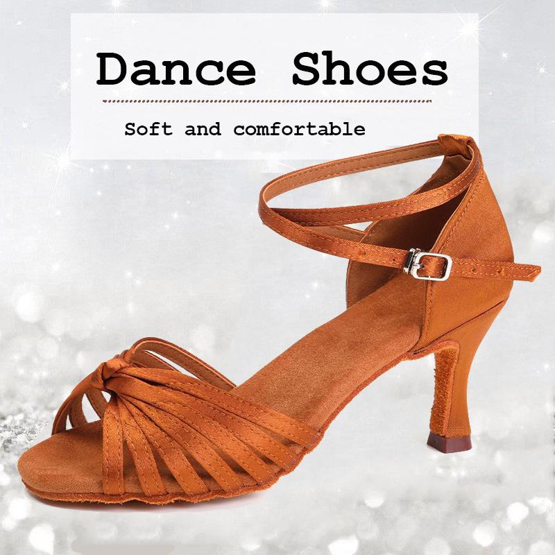 Women Latin Dance Shoes High Heel 7CM Ballroom Salsa Tango Dancing Shoes Indoor Dancing Shoes