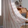 Nordic Minimalist Solid Color Striped Curtain Kitchen Living Room Balcony Semi-Sheer Ready-Made Window Treatment