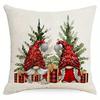 Short Plush Material Pillowcasehome Decor Festive Christmas Gnome & Farmhouse Designs Pattern Cushion Cover Suitable For Sofa Be
