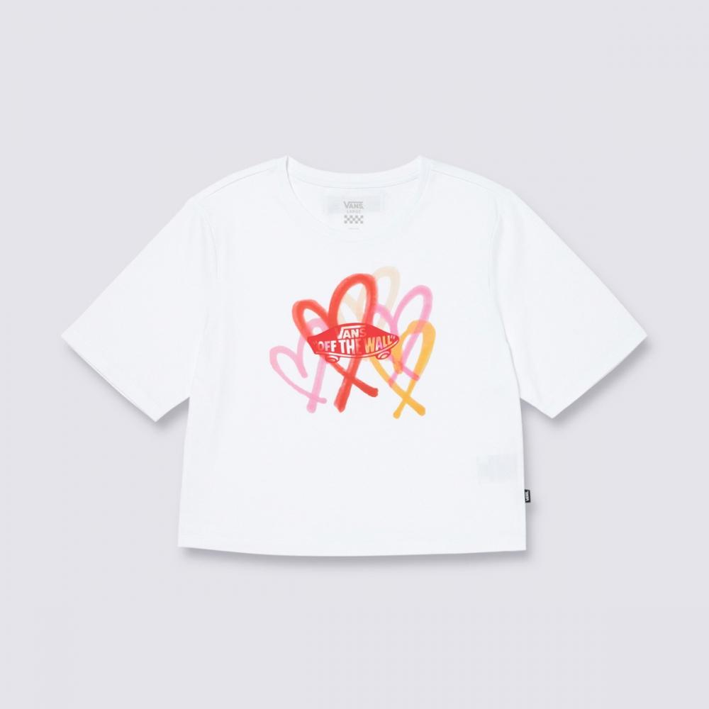 

Vans [Vans X The Museum Visitor] Big Hearts Cropped Tee Vn000kafwht S