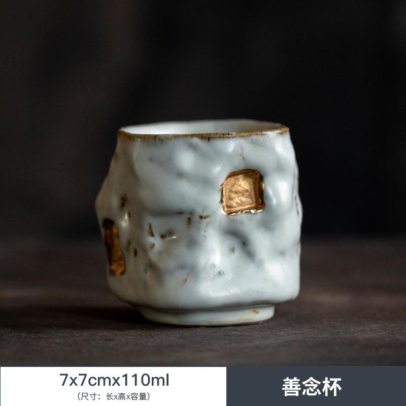 Dunhuang kiln renovation retro tea cup handmade master cup single cup kung fu tea set coarse pottery tea cup  200ml