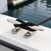 Boat Dock Cleat Hardware In Stainless Steel with Countersunk Bolt-Down Base for Rope Tie-Off & Mooring Lines