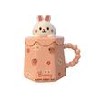 Rabbit Straw Mug Girl Heart Cup Cute Cartoon High Value Children's Water Cup Household Ceramic Cup with Lid