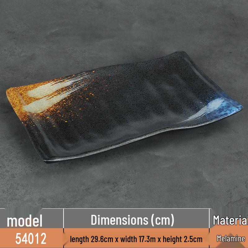 Japanese Rectangular Melamine Plate for Barbecue and Sushi