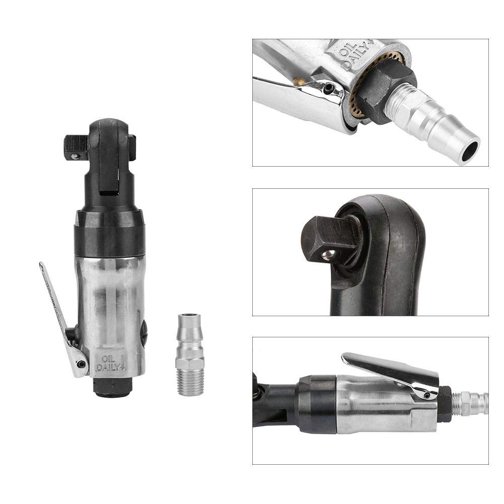 Akozon Adjustable Air Ratchet Wrench, 1/4" Square Drive, for Machine Building and Automotive Industries
