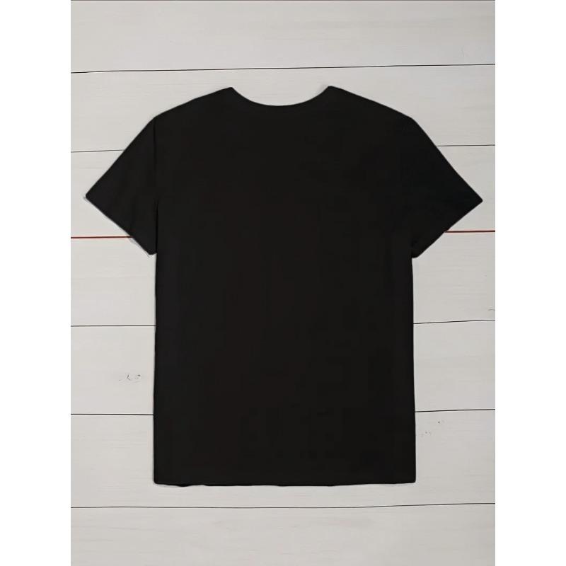 European Size Women'S Black T-Shirt - Soft Stretch Everyday Top with Bold XOXO Lips & Leopard Print, Retro Chic Casual Shirt - Comfortable Fit