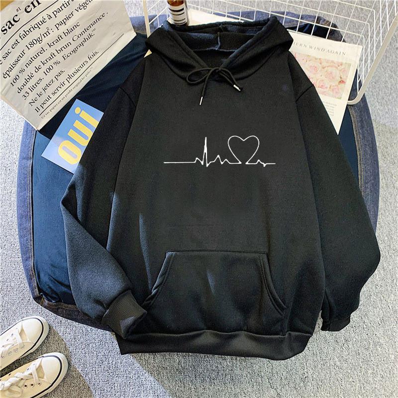 Women Sweater Hoodie With Print Pattern For Casual Winter Wear
