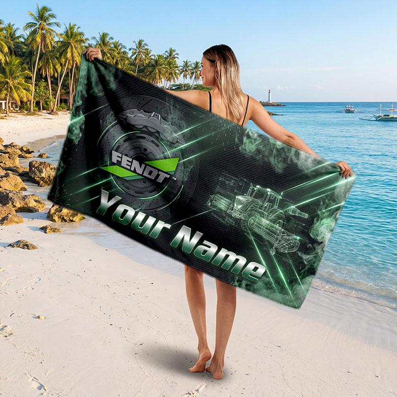 Fendt Benutzerdefinierter Name Text Strandtuch, Weiches Saugfähiges Handtuch Strand Pool Reise Persönliches Geschenk