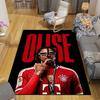 Michael Olise Flannel Printed Carpet, Home Sofa Decoration for Living Room & Bedroom, Non‑Slip Play Flannel Floor Mat for Game Room