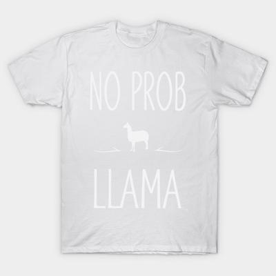 T-Shirt Damen No Prob Llama Lustiger Harajuku-Druck Kawaii T-Shirt Sommer Kurzarm Damen T-Shirt Top Tee