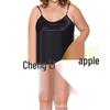 European-American Plus Size Sheer Silk Camisole Nightgown (S-5XL)
