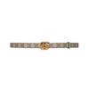 GG Marmont Double G Logo Style Buckle Canvas Leather Belt Women's Light Brown/green Width 2cm 659418-92TIC-9257