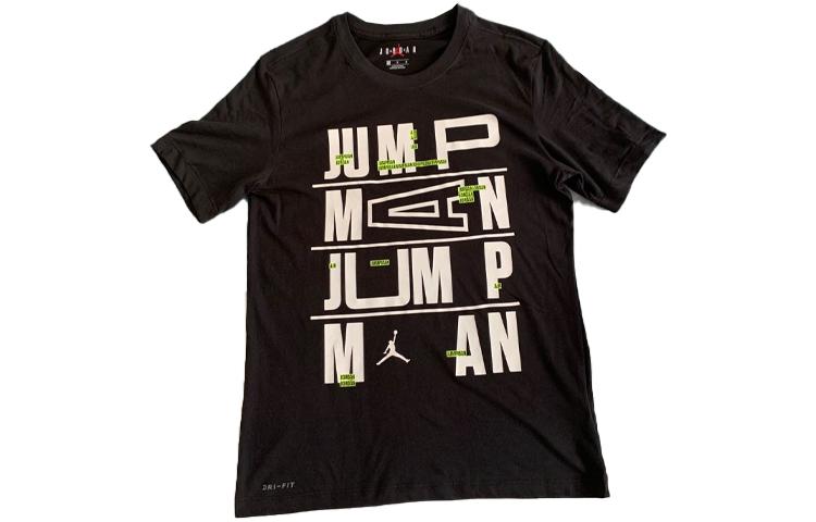 Jordan T Shirts Men's Black Crew Neck Moderate CJ6303-010
