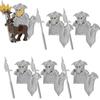 MOC Středověké Vojenské Stavební Kostky Elfský Bojovník Ork Rohan Gondor Rytíř Sada Postav Zvířecí Armáda Zbraň Luk Kuše Hračka