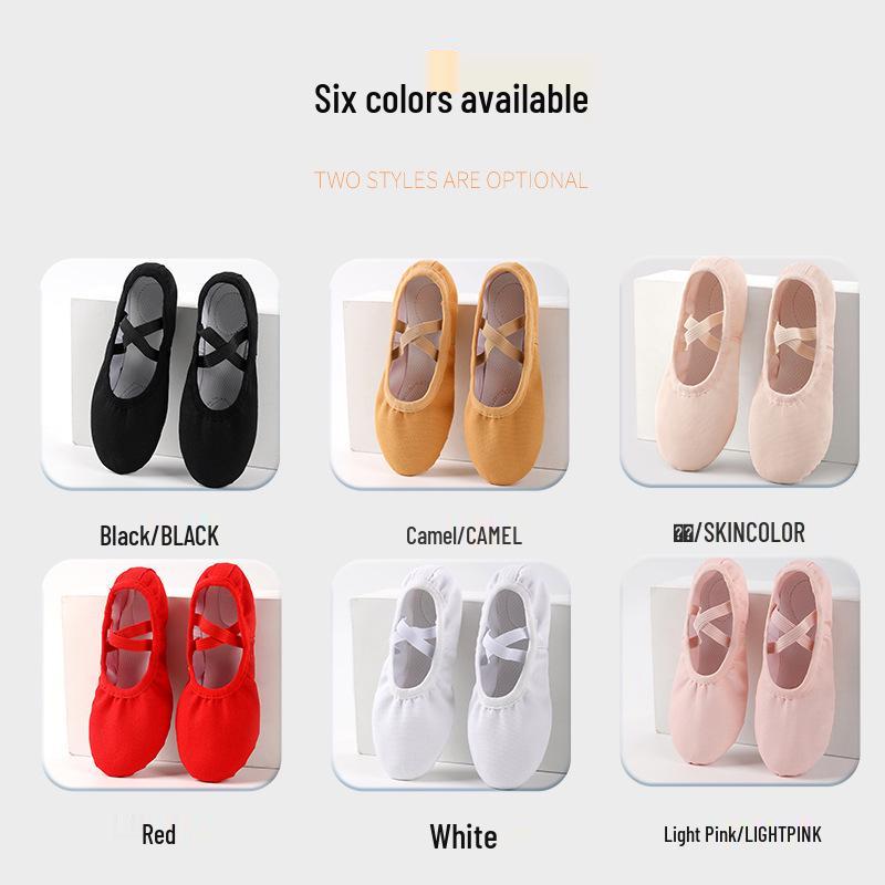 Girls' Soft Sole Ballet Shoes – Women's Lace-Free Dance and Body Shaping Practice Footwear