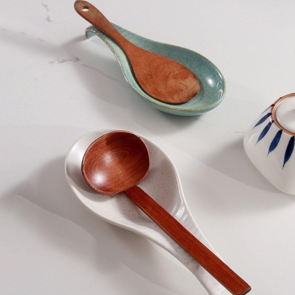 Vintage Keramisk Spatelstöd Anti-halk Textur Redskapshållare Slevhållare Matsalsbord