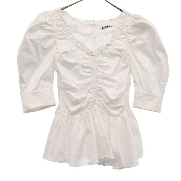 SNIDEL SWFB204070 7 Minutes Sleeve Volume Puff Blouse F White Women Used