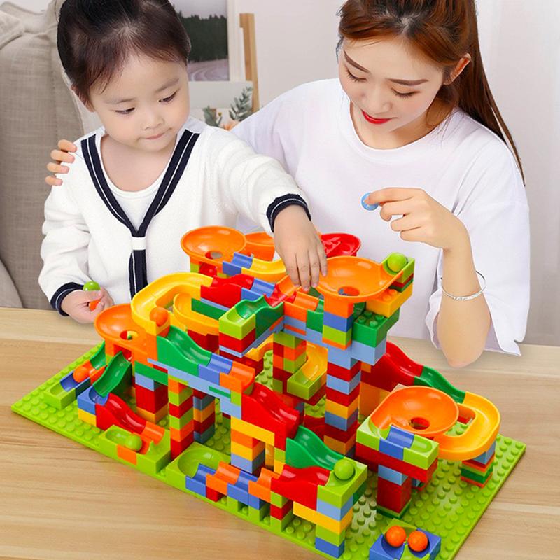 Assembling Slide Building Blocks for Kids Funny Ornaments Variety Slide Assembling Building Blocks Toy for Christmas Gifts
