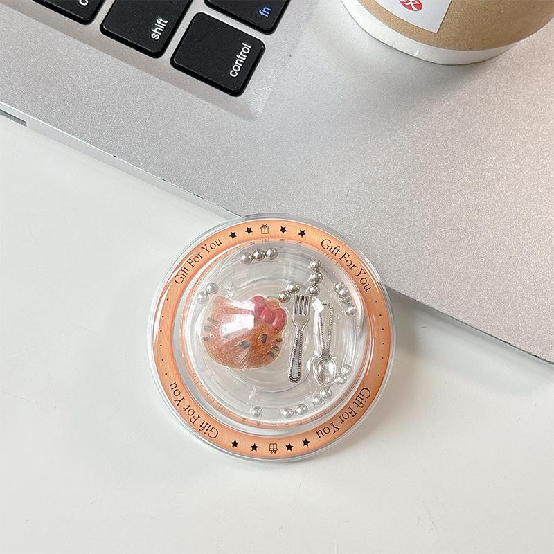 Wind Mobile Phone Airbag Bracket Strawberry Cartoon Kt Cat Magnetic Suction Retractable Desktop Support Frame Rocking Music