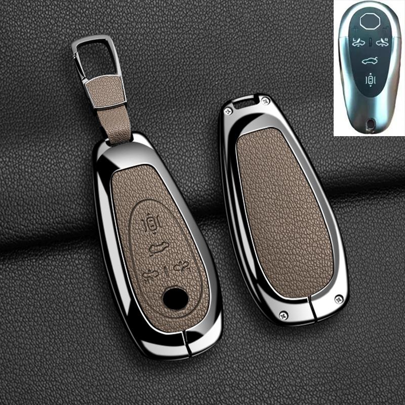 New Fashion Car Remote Key Case Cover for Morris Garages MG Cyberster Zinc Alloy Leather Protection Shell Keychain Accessories