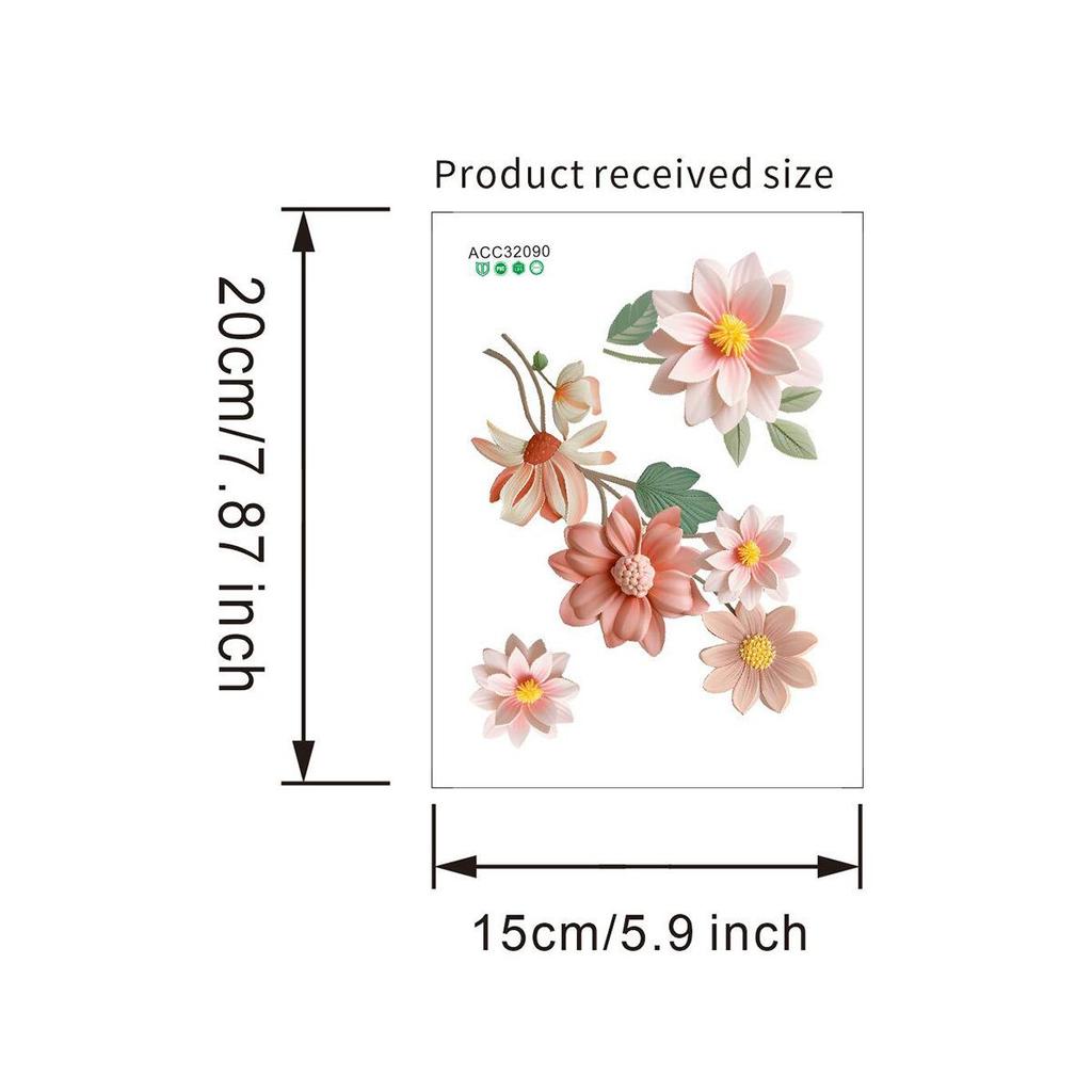 Green Plants Rose Daisies Peony Flowers Leaf Switch Stickers Home Decoration Wall Stickers Self-adhesive