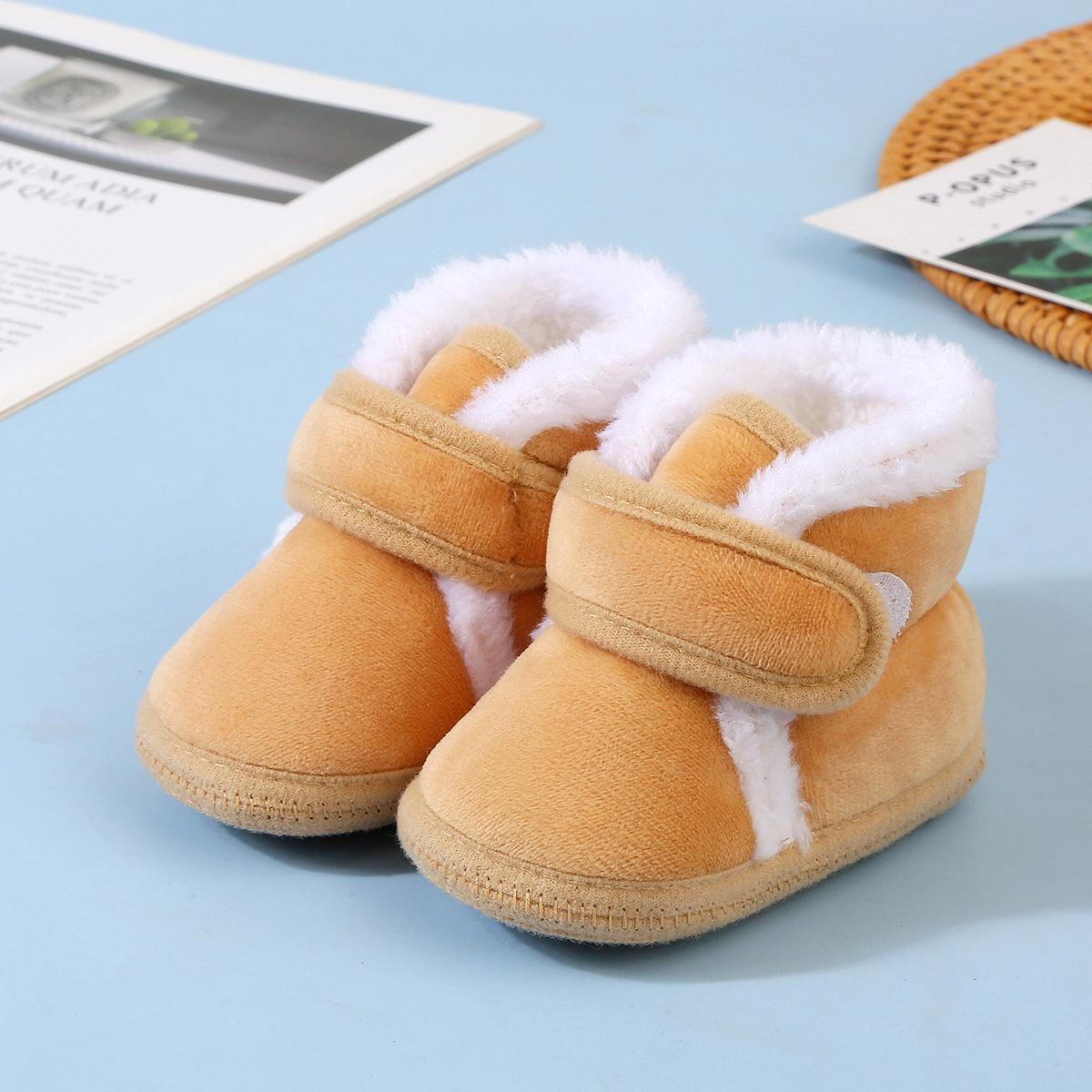Winter Cotton Velour Baby Shoes (3-12 Months) - Unisex Soft Sole Walker Socks Size 14