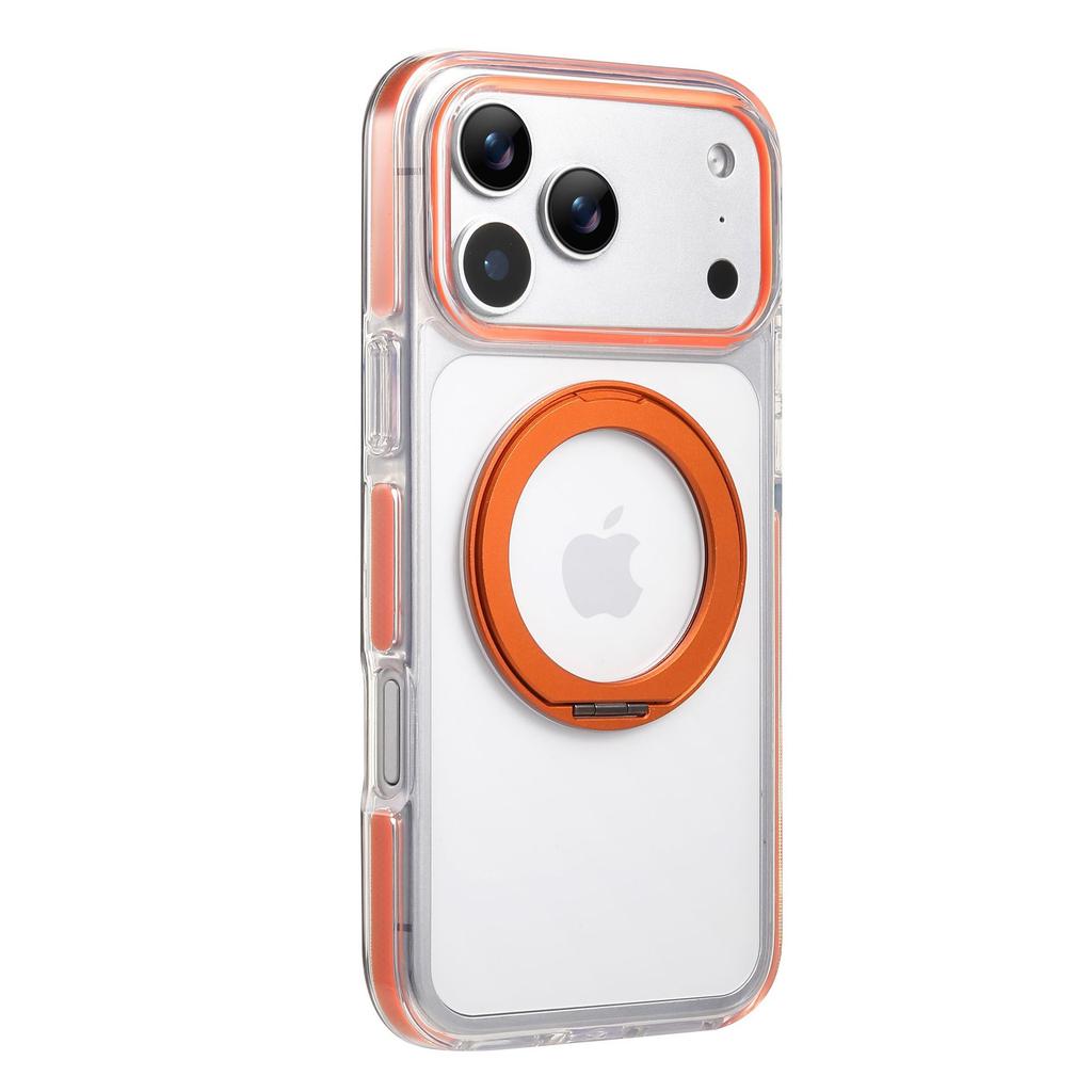 Ice crystal 360 rotating bracket is suitable for iPhone18PROMAX mobile phone case Apple 17 transparent magnetic protective case