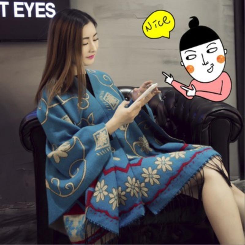 Nepalese shawl, warm in autumn and winter, Xizang scarf for women, big cloak thickened in winter, dual-use.