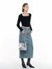 GENERALIDEA Superfine Wool Contrast Square Neck Pullover [Black] / Wbd4L05551
