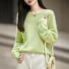 2026 Autumn/Winter Women's Cashmere Wool Long Sleeve Round Neck Knitwear Sweater