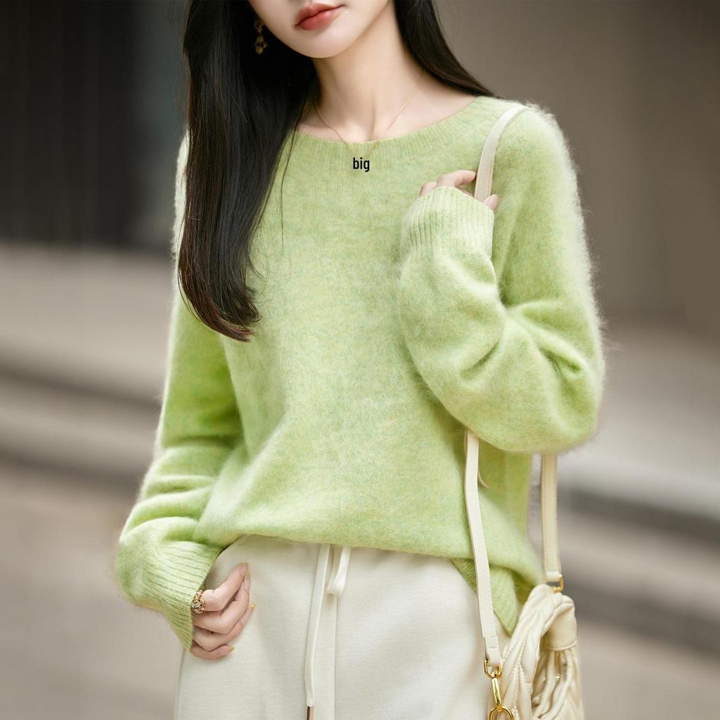 2026 Autumn/Winter Women's Cashmere Wool Long Sleeve Round Neck Knitwear Sweater