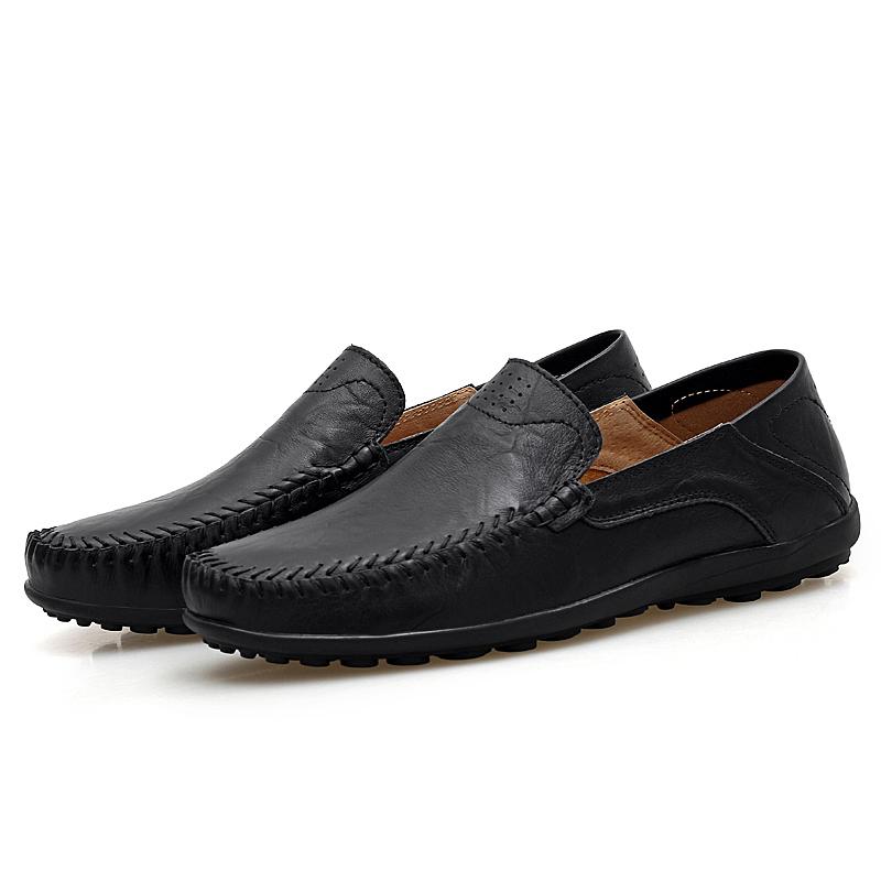New Men Shoes Comfy Luxury Business Style Genuine Leather Mens Loafers Moccasins Italian Breathable Slip on Male Boat Shoes Plus